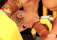 Big Tit Girl In Cuffs Likes To Fuck With Sexy Shemale In The Prison