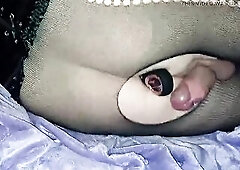 SissyLeo masturbated when her Mastix was away. This babe fingered and drilled her hungry gap with a sextoy and sounded her large weenie with a 30cm di