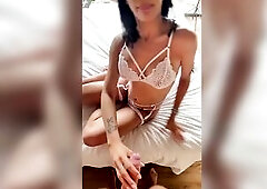 Hotel Room Quickie with Nice-Looking Teen Latin Babe in Hot Underware - POV Sex