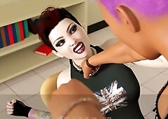 3d femdom, anime spanking, ryona