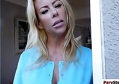 Lovely MILF caress hunky guy huge cock