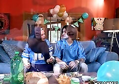 Arab mylf with huge jiggly ass fucked during super bowl game!