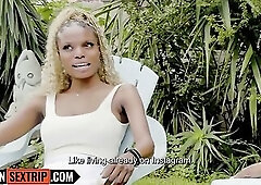 This BREASTY BLACK golden-haired came with me and left her spouse... I dont regret our COARSE bang
