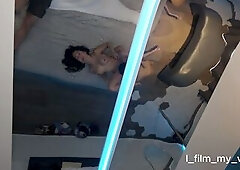 Cuckold spouse films hotwife being drilled out of a jo-bag by a slender dude.