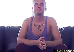 Tattooed pierced twink sweet bj at gaycastings