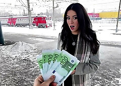 Sexy Bitch Riding Dick Hard, Moaning Loud In Tight Skirt, Cumming Wild For Cash