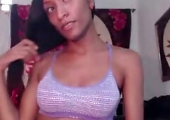 Ebony t-girl gets her ass filled by a milky dude