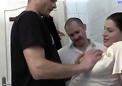 trio hard sex in a sex shop store