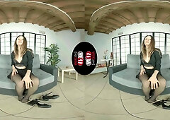 Beautiful babe Violet Loves Eating Strawberries And Massaging Her Sexy Feet In Nylons In VR - VRFootFetish