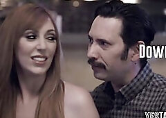 Big boobs redhead MILF and her mature husband seduce a busty teen babysitter