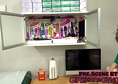 Nurse gets caught in a bukkake by doctors including Doctor Tampa in the office