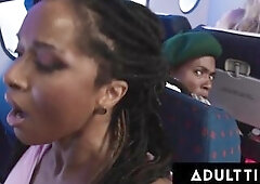 ADULT TIME - Jealous Cali Sweets Caught BFF Roxie Sinner With Trans FUTANARI Flight Attendant Alison Rey