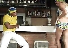 Black dude loves to fuck a white shemale