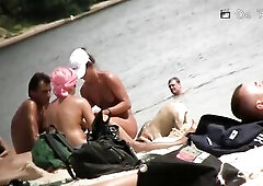 This beach has a lot of bald and curly twats on it this day, along with their dicks aside. Breasty, teen, all are here to have a fine time.