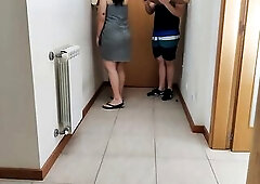 Bitch wife handcuffs and screws delivery stud until this chab cums inside her