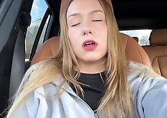 Wild teen gets herself off with a sex toy in a public toilet