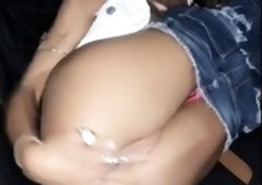 Cute amateur brunette naughty in solo jerking show on camera