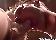 Sensual young gay passionately sucking huge dick and cums