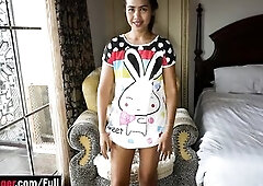 Thai mother I'd like to fuck amateur chick Lily Koh stars in a homemade sex tape where that babe makes her shaved twat moist with a sex toy toy 1