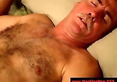 Mature straight bear rides redneck cock