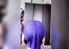 PORNSTAR. Sexy Cute Blue Short Jeans Large Gorgeous Butt The Hottest Tgirl Model