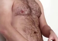 beautiful, fur covered guy jerking-off