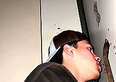 sucking a big black cock glory hole