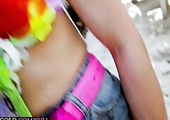 Songkran Thai ladyboy screws stud anal after this guy screwed her 1st outdoor after spraying every other moist with waterpistols! This Oriental tranny