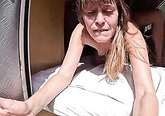 mother I'd like to fuck banged on camper with open door Almasol bike trip between Austria-Germany (Lindau)