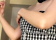 Summer Costume Tease - Ebony Mask Seduction!