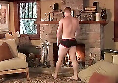 Seth Fornea In A Hot Tub And In Front Of The Fireplace