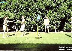 Samantha Sainz, Antonia Sainz and Damaris X heat up an outdoor swinger session with rough group sex