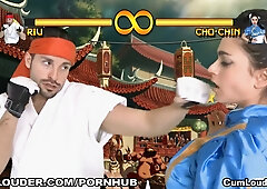 Marta La Croft and Nick Moreno star in a spicy Street Fighter cosplay parody with slaps and spanks
