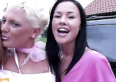 Tattooed blond gets coarse Double Penetration from greater quantity lads after playing a game