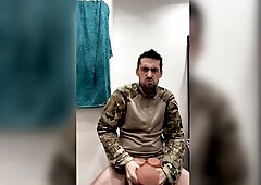 Lascivious military cumming like insane and screwing a pocket vagina