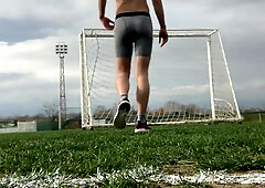 Public fap off on soccer realm