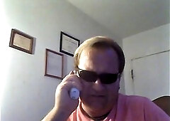 Sexy blonde tranny takes turns with a guy