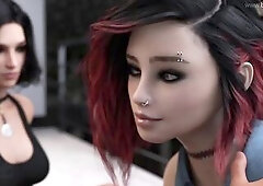 After getting to know Jade, they decided to proceed to mini party on the balcony. They all got sexy and enormous when Lisa tried to grab Jade's b