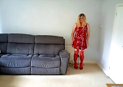 Lucy ellie in fresh crimson sundress