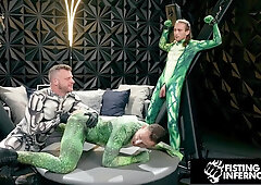 Hero's Shackled & Fisted By Teddy Villain - FistingInferno