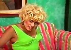 Tgirl in lingerie strip and masturbation