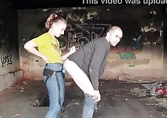 Anastasia Headmistress outdoor abandoned building horror pegging