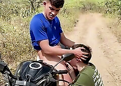 A walk with my best friend, Colombian Twink, and me to the river... ended in an outdoor fuck