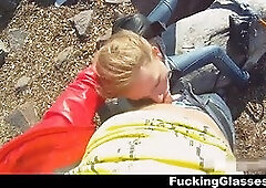 Hardcore glasses - beach and mall casual sex