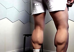 Asian Huge Calves Worship With Loud Moaning Wet Edging Cock Jerk Off Session