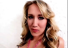 concupiscent breasty golden-haired playgirl Alana Evans enjoys getting climax using her fingers and sextoy