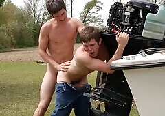 Appealing blokes get naked and intimate in hot outdoor gay perversions