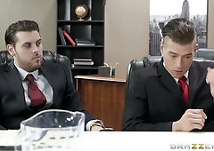 Hot stud Xander Corvus bangs curvy pornstar in the office