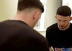 Gay hunk gets ass creampied