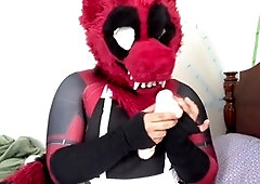 Gay hard dick, juice, fur covered